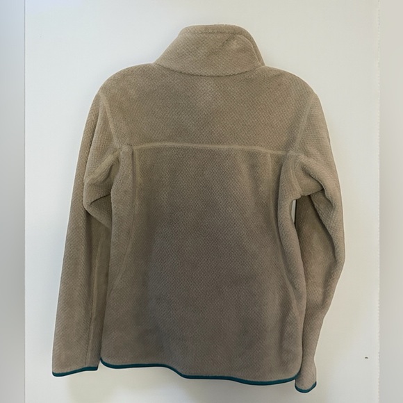 Patagonia Womens Re tool snap t fleece pullover tan/teal size M - Picture 2 of 6